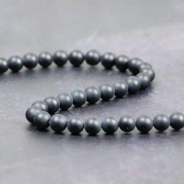 Lot de perles d'agate noire mate de 8 mm pour designers de bijoux.