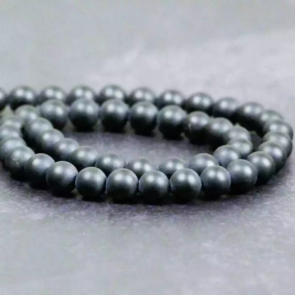 Perles rondes d'agate noire mate naturelle, 8 mm, pour bijoux élégants.