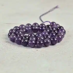 Perles en Améthyste Naturelle – Ronde 10mm - Grade AB – 39cm