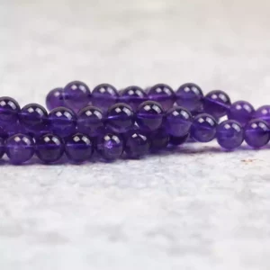 Chalelett de perles d'Améthyste Dark de 8mm d'une grande qualité d'un violet pourpre profond