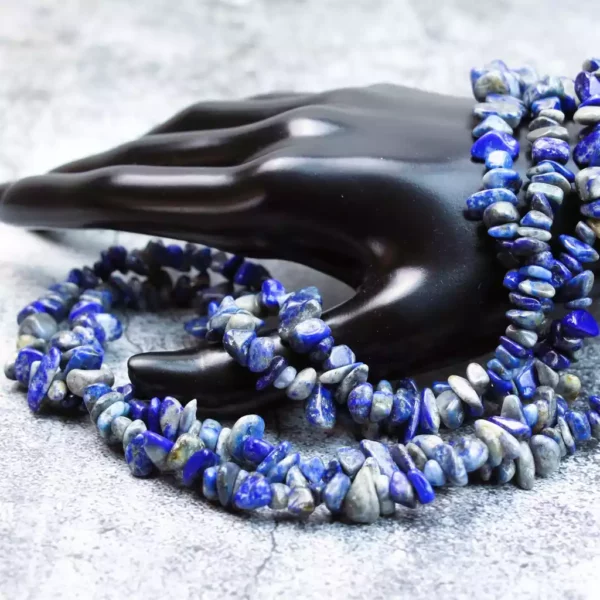 Perles en Lapis Lazuli pour grossistes, variété de bleus, chips 5-8mm, rang de 80cm pour bijoutiers